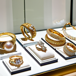 Resale Jewelry Showcase**

"Close-up of a collection of exquisite, fully clothed jewelry items on display: a diamond ring, a gold necklace, and pearl earrings. Background is a tastefully arranged jewelry store display case. Perfect anatomy, natural proportions, safe for work, appropriate content, professional product photography, high quality, modest elegance."

**