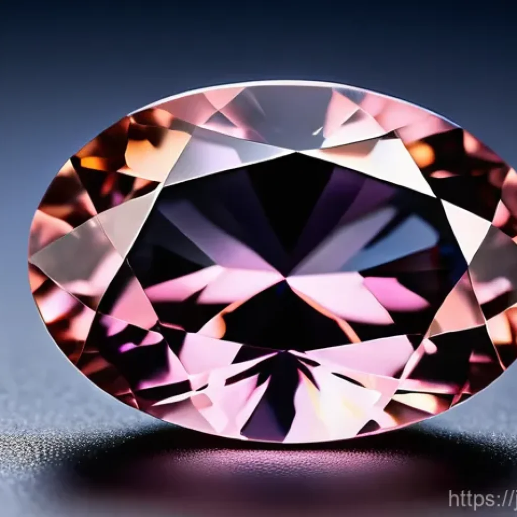 파파라차 사파이어란 - A stunning, ultra-high-definition close-up of a singular, perfectly cut Padparadscha sapphire. The g...