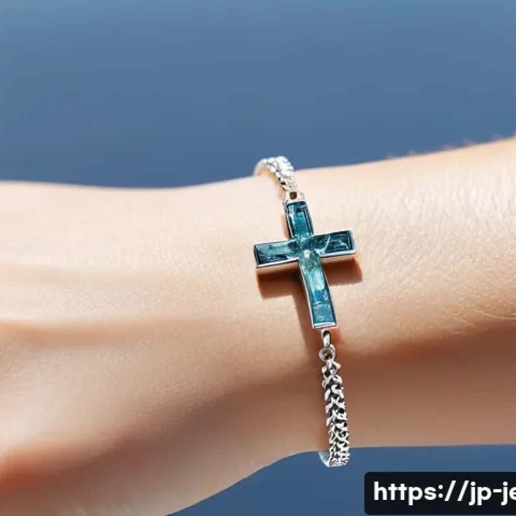 가성비 좋은 럭셔리 팔찌 - A close-up shot of a sophisticated bracelet worn on a wrist, featuring a delicate silver chain with ...