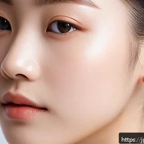 알러지 프리 귀걸이 소재 추천 - A close-up image of a young Japanese woman with sensitive skin wearing hypoallergenic titanium earri...